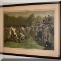 A34. Hand colored framed Harper's Weekly print. “A Game of Football” by A. B. Frost. Frame: 19.5”h x 25.5”w 
